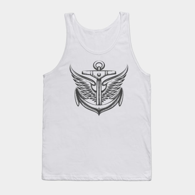 Ship Anchor with Wings Tank Top by devaleta